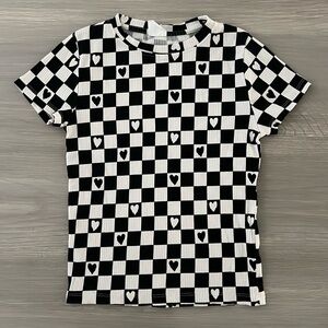 Zara Kids Ribbed Checkered Tshirt